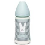 SUAVINEX FEEDING BOT 270 PA 3P WHISKERS GR سوافينكس رضاعة 270مل ثلاث اوضاع  ارنب مخطط خضراء