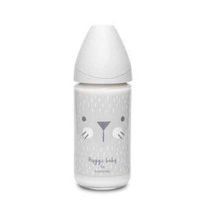 SUAVINEX GLASS FEED BOTTLE 240ML 3P WHISKERS Grey سوافينكس رضاعة زجاج 240مل ثلاث اوضاع قطة بيضاء