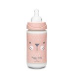 SUAVINEX GLASS FEED BOTTLE 240ML 3P WHISKERS PINK سوافينكس رضاعة زجاج 240مل ثلاث اوضاع قطة زهرية