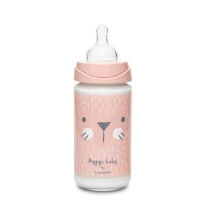 SUAVINEX GLASS FEED BOTTLE 240ML 3P WHISKERS PINK سوافينكس رضاعة زجاج 240مل ثلاث اوضاع قطة زهرية
