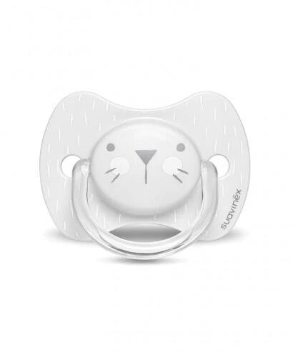SUAVINEX EVO ANA SOOTHER 0-6M WHISKERS GY سوافينكس لهاية اناتوميكال 0/6 قطة بيضاء