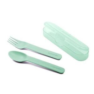 SUAVINEX CUTLERY SET WITH CASE +12 GREEN