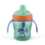 SUAVINEX LEARNING CUP WITH HANDLES AND NON-SPILL SPOUT 200ML GREEN سوافينكس كأس تعليم خضراء 200 مل +6اشهر