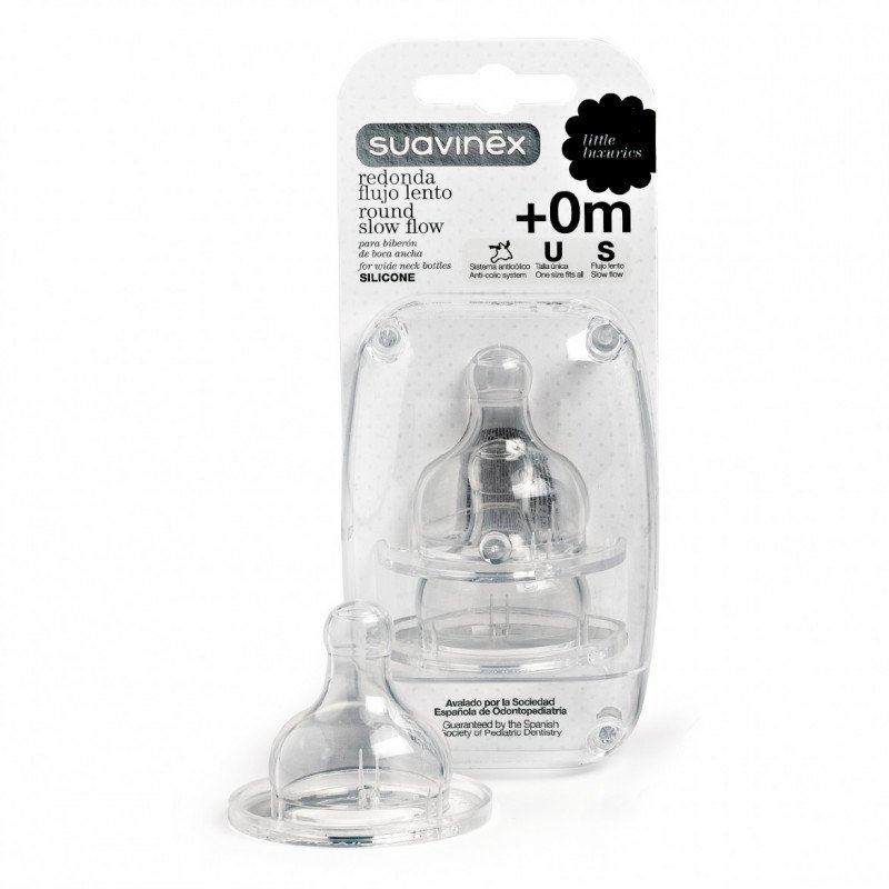 Suavinex - Anatomical Teat 1S Slow Flow 0-6M - Set of 2