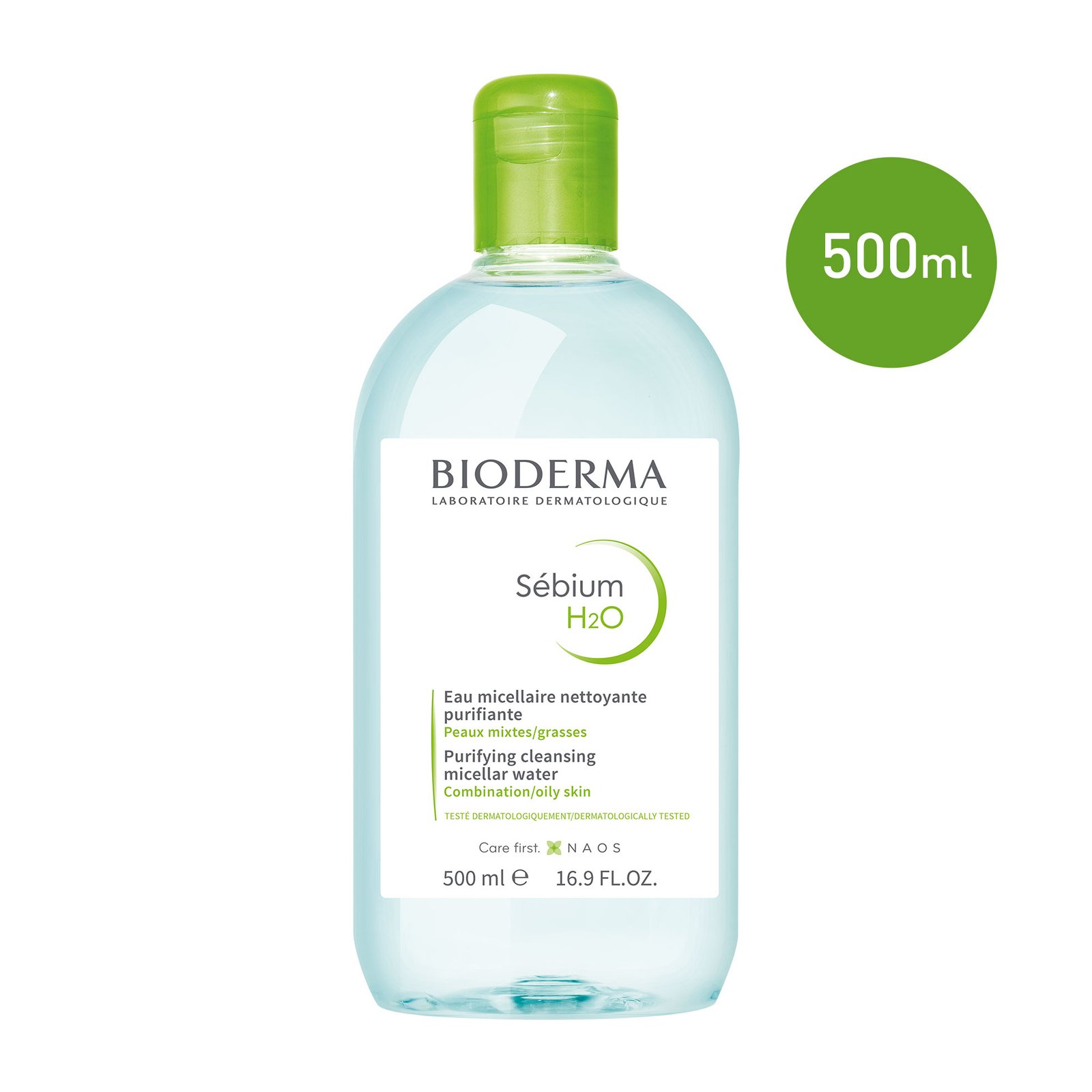 BIODERMA SEBIUM H2O MICELLAR WATER 500ML ماء الميسيلار لتنظيف البشرة الدهنية