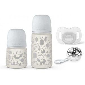 SUAVINEX SET 270+150+SILCONE 0/6+CLIP FOX سوافينكس مجموعة ثعلب ابيض