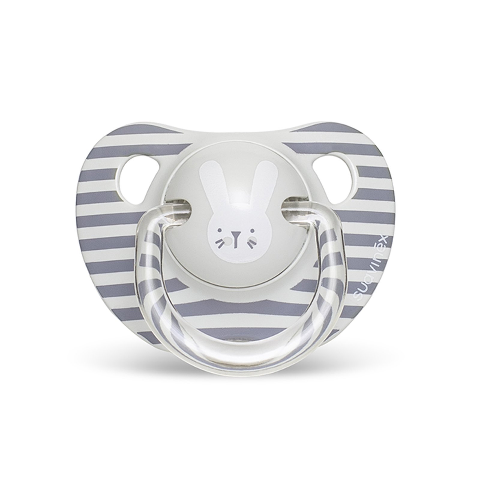 SUAVINEX EVO ANA SOOTHER S 6/18 RABBIT GY سوافينكس لهاية اناتوميكال 6/18 ارنب بيضاء