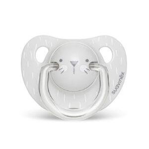 SUAVINEX EVO ANA SOOTHER S 6/18 WHISKERS GY سوافينكس لهاية اناتوميكال 6/18 قطة بيضاء