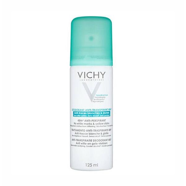 VICHY 48HR ANTI-PERSPIRANT AEROSOL, NO WHITE MARKS AND YELLOW STAINS, NO STIFFENING EFFECTS 125ml مزيل عرق