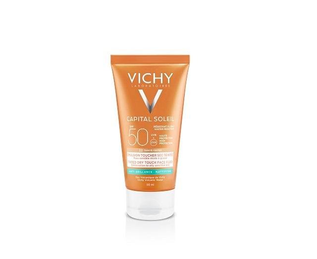 VICHY BB TINTED DRY TOUCH FACE FLUID SPF50+ 50ML واقي شمس بلون للبشرة الدهنية