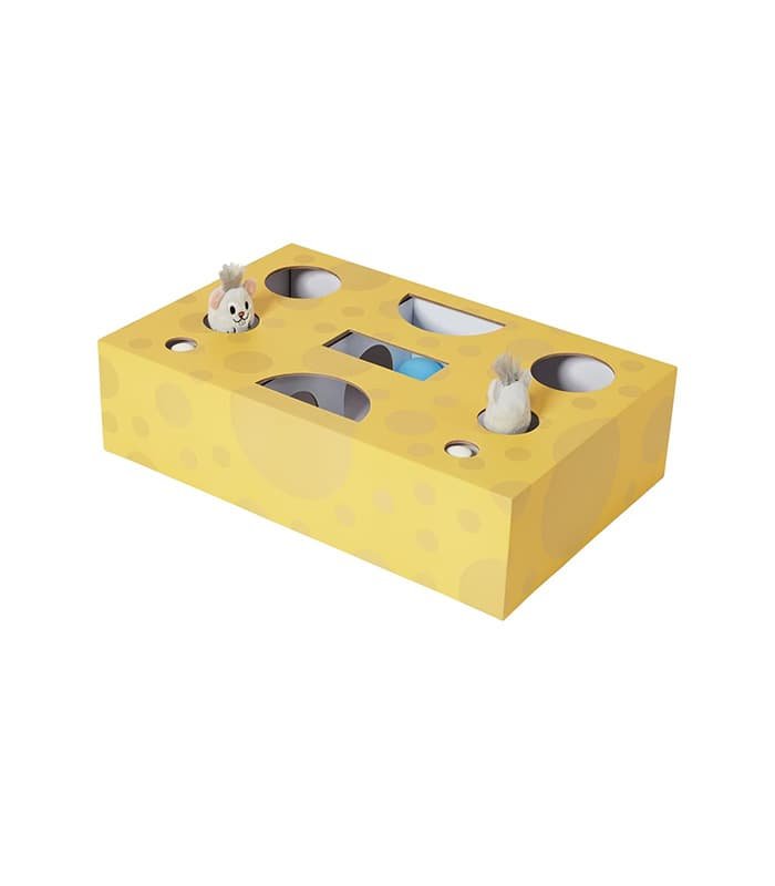 pet-product-cats-toys-10-0.jpg Frisco Cheese Interactive Cardboard Toy - Image 1